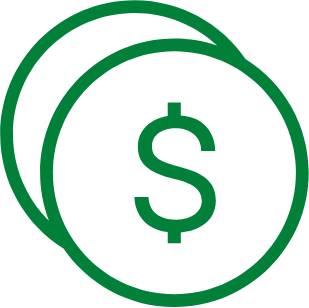 Two green outlined coins with dollar signs on a black background, text reads "Become a Dealer today.