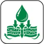 Green droplet above downward arrows over horizontal lines, indicating possible lead presence in homes.
