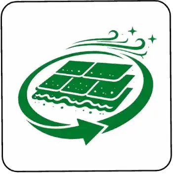 New-Project-53 Green cleaning cloth icon wiping with sparkles and a circular arrow, symbolizing cleanliness and freshness.